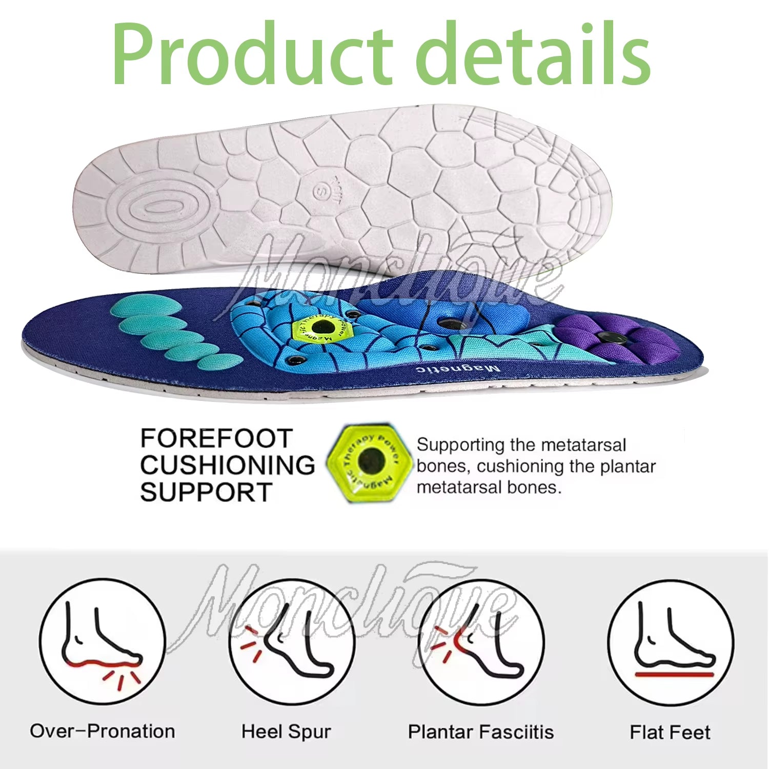 Medical Magnetic Therapy Sports Insoles Massage Foot Weight Loss Slimming Acupressure Insole Anti-Fatigue Health Care Shoe Pads